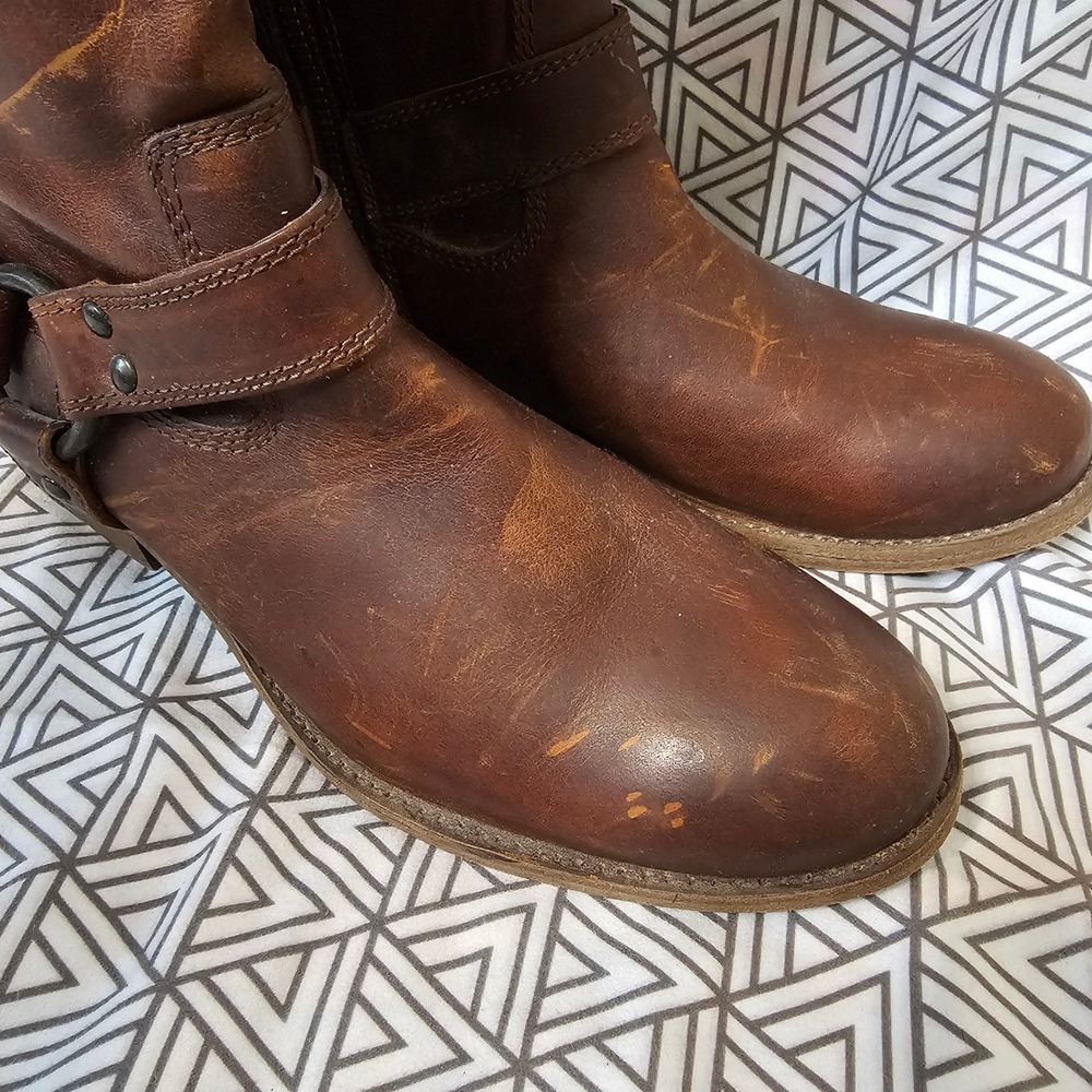 NWOT Frye Harness Tall Boots Brown Leather Zip Up Riding Equestrian Classic 6 - Picture 5 of 16